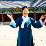 **

"A friendly and knowledgeable tour guide, fully clothed in professional attire, leading a group of tourists at Gyeongbokgung Palace in Seoul, South Korea. She is gesturing towards a historical building, explaining its significance. The scene is bright and sunny, showcasing the beauty of Korean architecture. Safe for work, appropriate content, perfect anatomy, correct proportions, well-formed hands, natural body proportions, professional, family-friendly."

**
